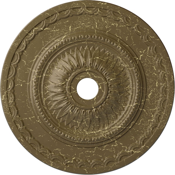Ekena Millwork Sunflower Medallion (Canopies up to 5 5/8"), 29 1/2"OD x 3 5/8"ID x 1 5/8"P, Mississippi Mud Crackle CM29SFMMC - main